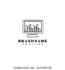 computer infographic element logo icon cartoon design cute modern vector illustration