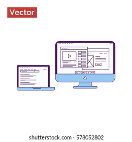 Computer with information on the screen