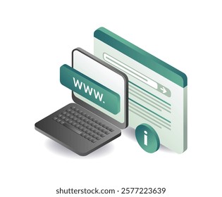 Computer information technology web concept illustration