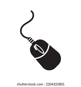 Computer Input Device Mouse Icon | Black Vector Illustration |