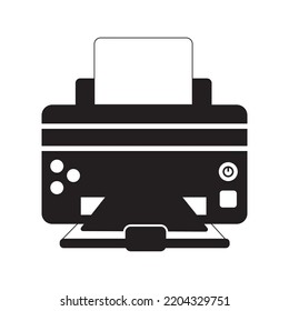 Computer Input Device Printer Icon | Black Vector Illustration |