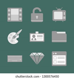 Computer and intellectual technologies. Icon set.