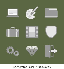 Computer and intellectual technologies. Icon set.