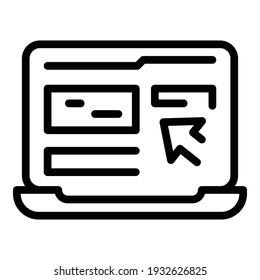 Computer interaction icon. Outline computer interaction vector icon for web design isolated on white background