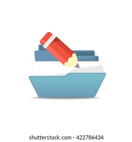 Computer interface folder vector illustration. Open folder isolated on white. Find 
files