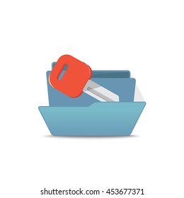 Computer interface folder vector illustration. Open folder isolated on white. Find 
files