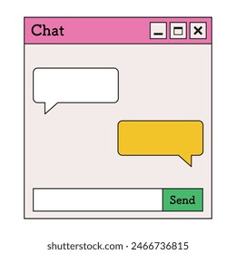 computer interface. Vintage browser and dialog window.