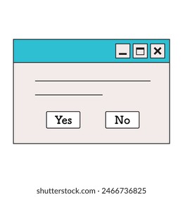 computer interface. Vintage browser and dialog window.