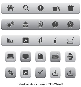 Computer and Internet Icon Set. Silver Color.