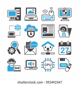 Computer and internet icons set