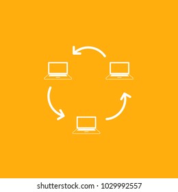 Computer, Internet, network icon, stock vector, eps10.