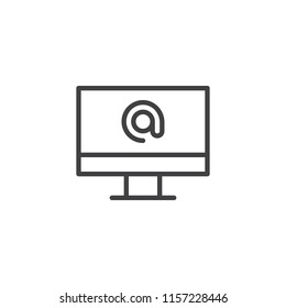 Computer internet outline icon. linear style sign for mobile concept and web design. Internet e-mail simple line vector icon. Symbol, logo illustration. Pixel perfect vector graphics