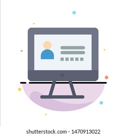 Computer, Internet, Security Abstract Flat Color Icon Template. Vector Icon Template background