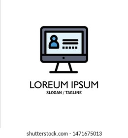 Computer, Internet, Security Business Logo Template. Flat Color