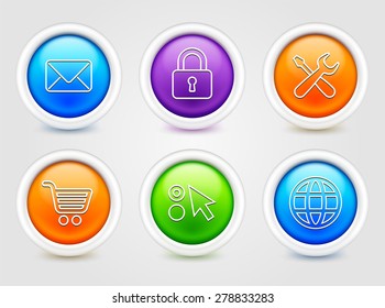Computer and Internet Technology  on  Color Round Buttons