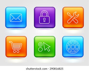 Computer and Internet Technology  on Color Square Buttons