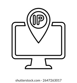 Computer Ip Address Icon, Line Vector graphics