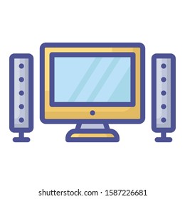 
 Computer Isolated Vector Icon fully editable 
