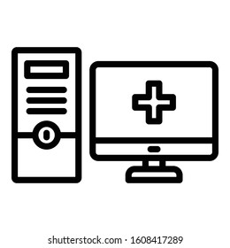 Computer Isolated Vector icon which can be easily modified or edit