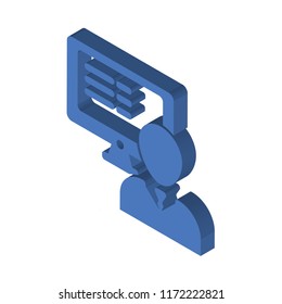 Computer isometric left top view 3D icon