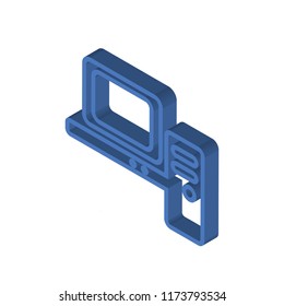 Computer isometric left top view 3D icon
