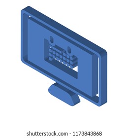 Computer isometric left top view 3D icon