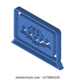 Computer isometric left top view 3D icon