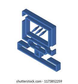 Computer isometric left top view 3D icon