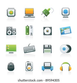 Computer Items And Accessories Icons - Vector Icon Set