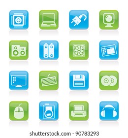 Computer Items And Accessories Icons - Vector Icon Set