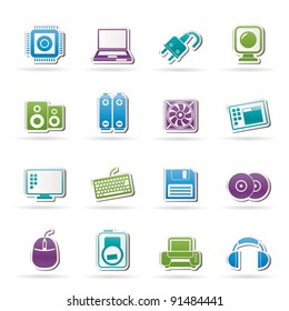 Computer Items and Accessories icons - vector icon set