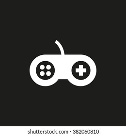 Computer joystick, console controller. Vector icon white

