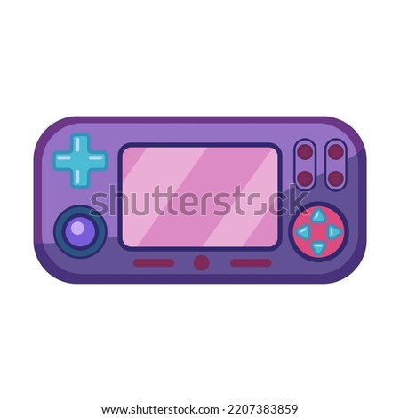 Computer joysticks flat picture. Cartoon video game controllers for playing device isolated vector illustration. Gaming and entertainment concept