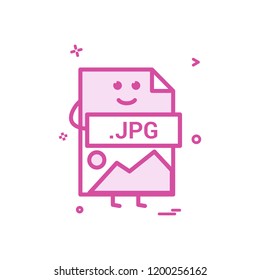 Computer jpg file format type icon vector design