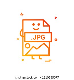 Computer jpg file format type icon vector design