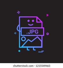 Computer jpg file format type icon vector design