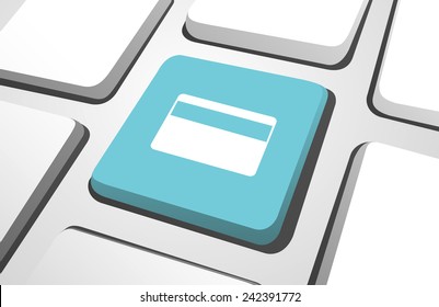 Computer Key : Credit Card Vector