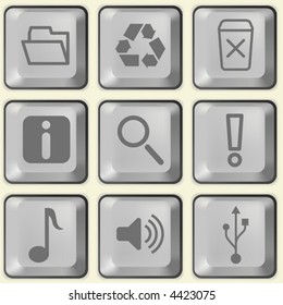 Computer Key Icon Design Set