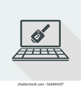 Computer key - Vector flat icon