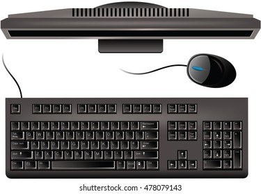 Computer keyboard from above.