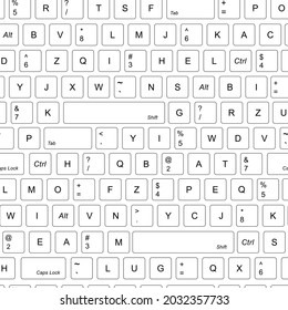 Computer keyboard background seamless. Abstract vector pattern texture seamless. White Illustration buttons keyboard.