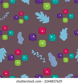 Computer keyboard background seamless. Abstract vector pattern texture seamless. White Illustration buttons keyboard.