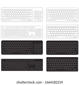 Computer Keyboard Blank Template Set.
