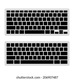 Computer Keyboard Blank Template Set. Vector illustration