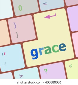 Computer keyboard button with grace button vector illustration