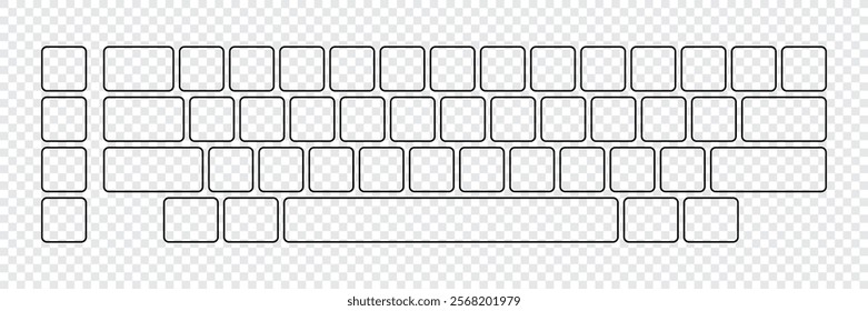 Computer keyboard button layout template for graphic use. Modern computer keyboard. Vector illustration