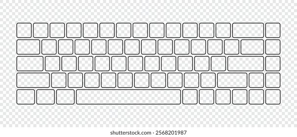 Computer keyboard button layout template for graphic use. Modern computer keyboard. Vector illustration