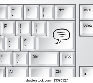 Computer keyboard with "chat" key