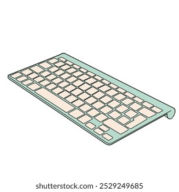 computer keyboard color vector illustration