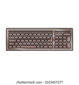 computer keyboard in colored crayon silhouette